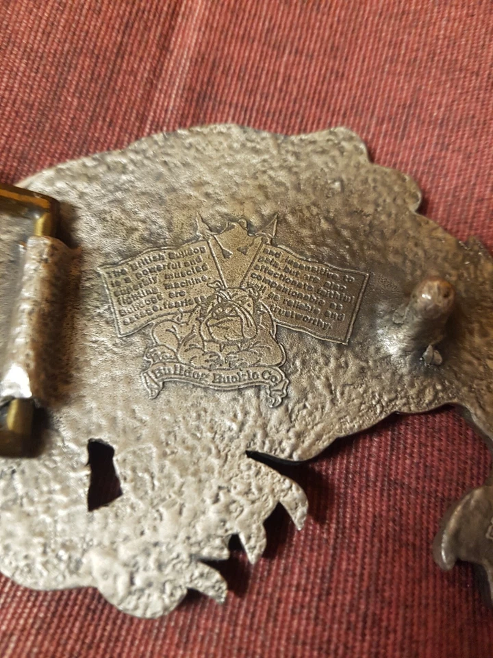 Fibbia vintage 1990 Bulldog Buckle Co. Autentica Originale Numerata (Leggi note) - Imagen 2 de 4