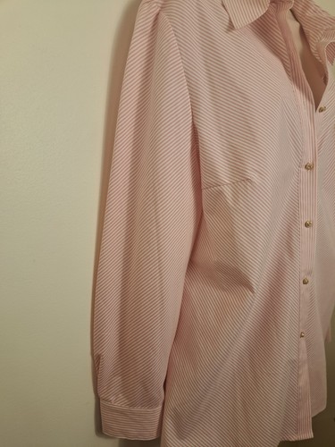 NWT Fabulous*FERAUD* Pink White Logo Cotton Blouse Jewl,Sequin*SEE ALL PICTURES* - Picture 14 of 15