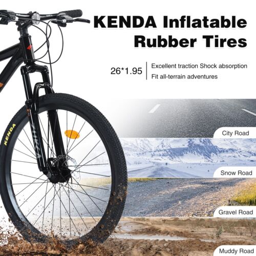 Mountain Bike for Men and Women 26 inch 24 Speed Suspension Fork KENDA Tires - Picture 14 of 28