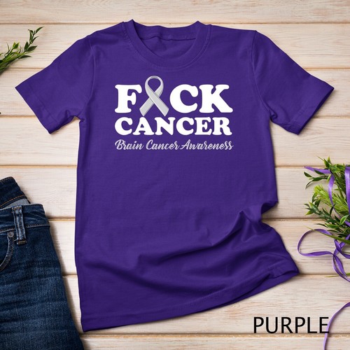 Cancer shirt Brain Cancer Awareness Tshirt Gifts Unisex T-shirt - Picture 10 of 15
