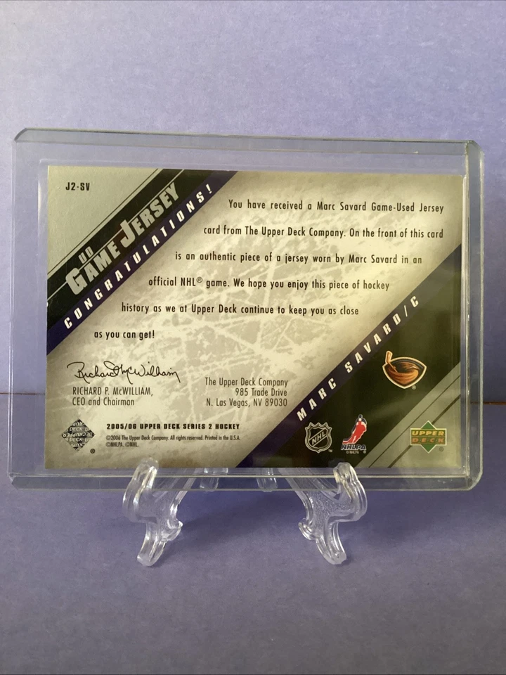 2005-06 Upper Deck JERSEYS Series II #J2SV Marc Savard Atlanta Thrashers - Image 2 of 2