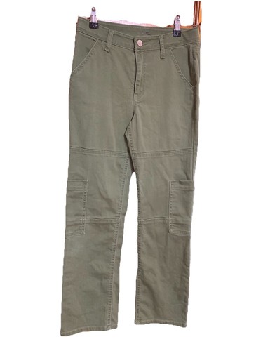 Art Class Girls Size 12 Cargo straight leg stretchy Trendy pants Army Green