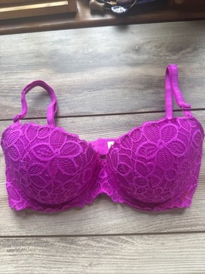 Victorias Secret PINK Bra 34D Pink Floral Date Push Up Underwired