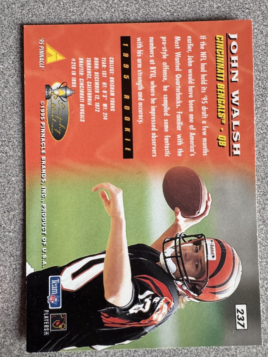 1995 Pinnacle John Walsh Trophy Collection Rookie Card #237