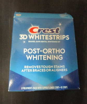Crest 3D Whitestrips Post-Ortho Whitening 16 Strips Exp 06/12/2027 Lot of 2