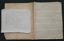 1848 antique SARAH FLAGLER cold spring ny handwritten POEMS the HEART & LOVER’S 