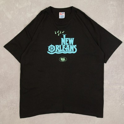 Hanes Vintage 90s New Orleans Graphic T-Shirt XL Herren Schwarz Location