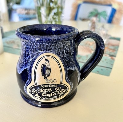 Deneen Pottery Another Broken Egg Cafe - Jacksonville FL 2014 Blue Drip Mug Cup