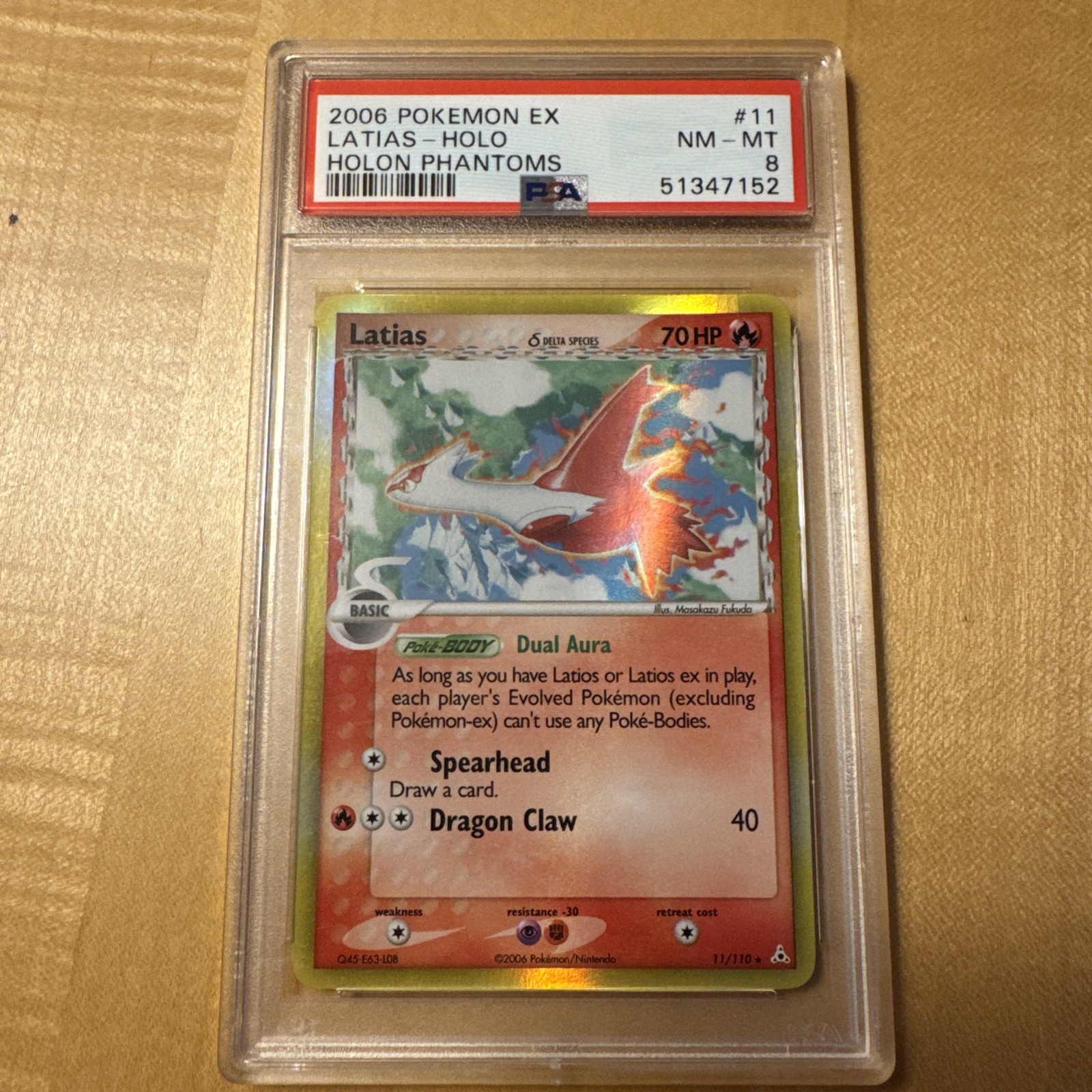 PSA 8 Latias 11/110 Holon Phantoms EX Pokemon Card Holo PSA 8 MINT! 🔥💎🔥