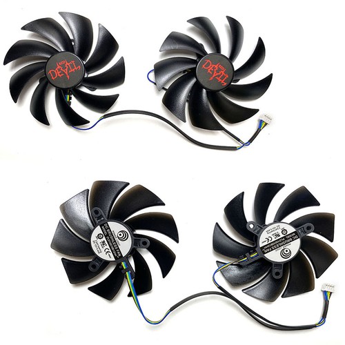 2PCS Black Graphics Card Cooling Fan for PowerColor RX580 590 Red Devil Part - Photo 8/8
