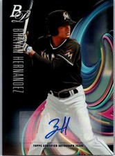 2018 Bowman Platinum #TOP-73 Brayan Hernandez Auto Miami Marlins