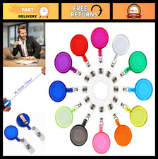 50 Pcs Retractable Badge Reel Clips - ID Card Holder, Key Chain, Multi Color