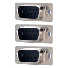 3 Pcs DB9 D-SUB 9-Pin Male Crimp Pin Connector Assembly Solder Type Cup Socket