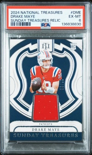 2024 NATIONAL TREASURES SUNDAY TREASURES RELICS #DME DRAKE MAYE 27/99 PSA 6