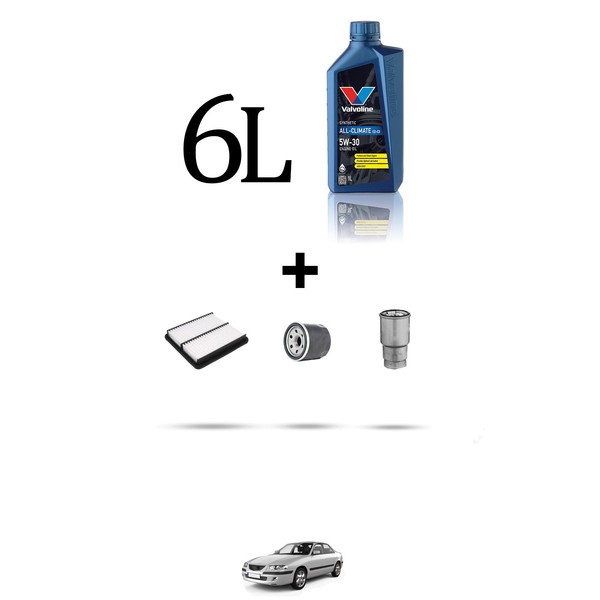 Hoffcar Servicekit 3 Filter Und 6L ÖL FüR Mazda 626 V 2.0 TDI 81KW Ab 2000-image