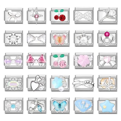 Zircon Italian Charms Fits 9mm Nomination Italian modular bracelet DIY Gift uk - Image 1 of 4