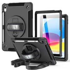 For iPad A16 11"/10th Gen 10.9" Case Shockproof Heavy Duty Rotation Stand Cover