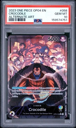 2023 ONE PIECE KINGDOMS OF INTRIGUE #OP04-058 CROCODILE LEADER PSA 10