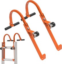 2 Pack Heavy Duty Ladder Roof Hook W/ Wheel Rubber Grip T-Bar