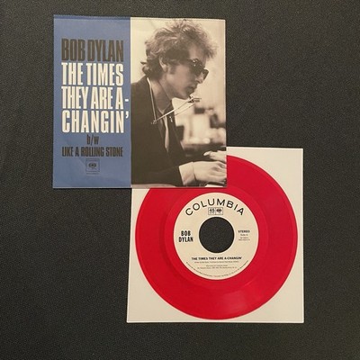 BOB DYLAN - THE TIMES THEY ARE A-CHANGIN' / LIKE A ROLLING STONE, RED VINYL, RSD