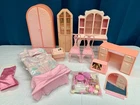 Vintage 80s Barbie Sweet Roses Furniture Lot Bed Hutch Armoire More