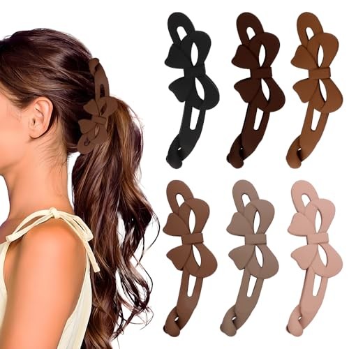 Banana Hair Clips, 6 Pack Banana Clips Hair for Thin to Thick Hair Women Bow
