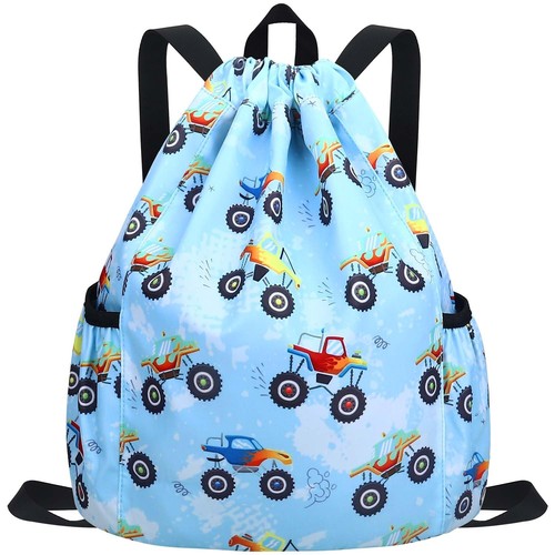 Drawstring Backpack for Kids - Car Bags for Girls Gym Dance Beach Swim Travel...