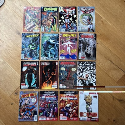 Marvel & DC Comic Bundle x16   Harley Quinn, Cap, Spider-Man & More