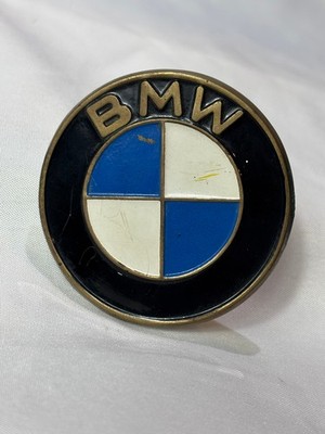 Vtg BMW Belt Buckle Enamel On Solid Brass Baron Buckle Western Style
