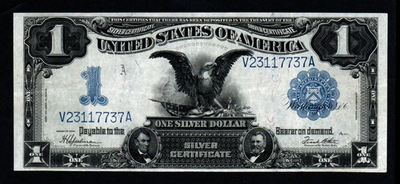 #ad #ad 1899 $1 LARGE Size BLACK EAGLE Beautiful CRISP XF Silver Certificate $388.99