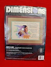 Dimensions  Cross Stitch Kit EARTH and MAN Native American Quote Unity Vtg OPEN