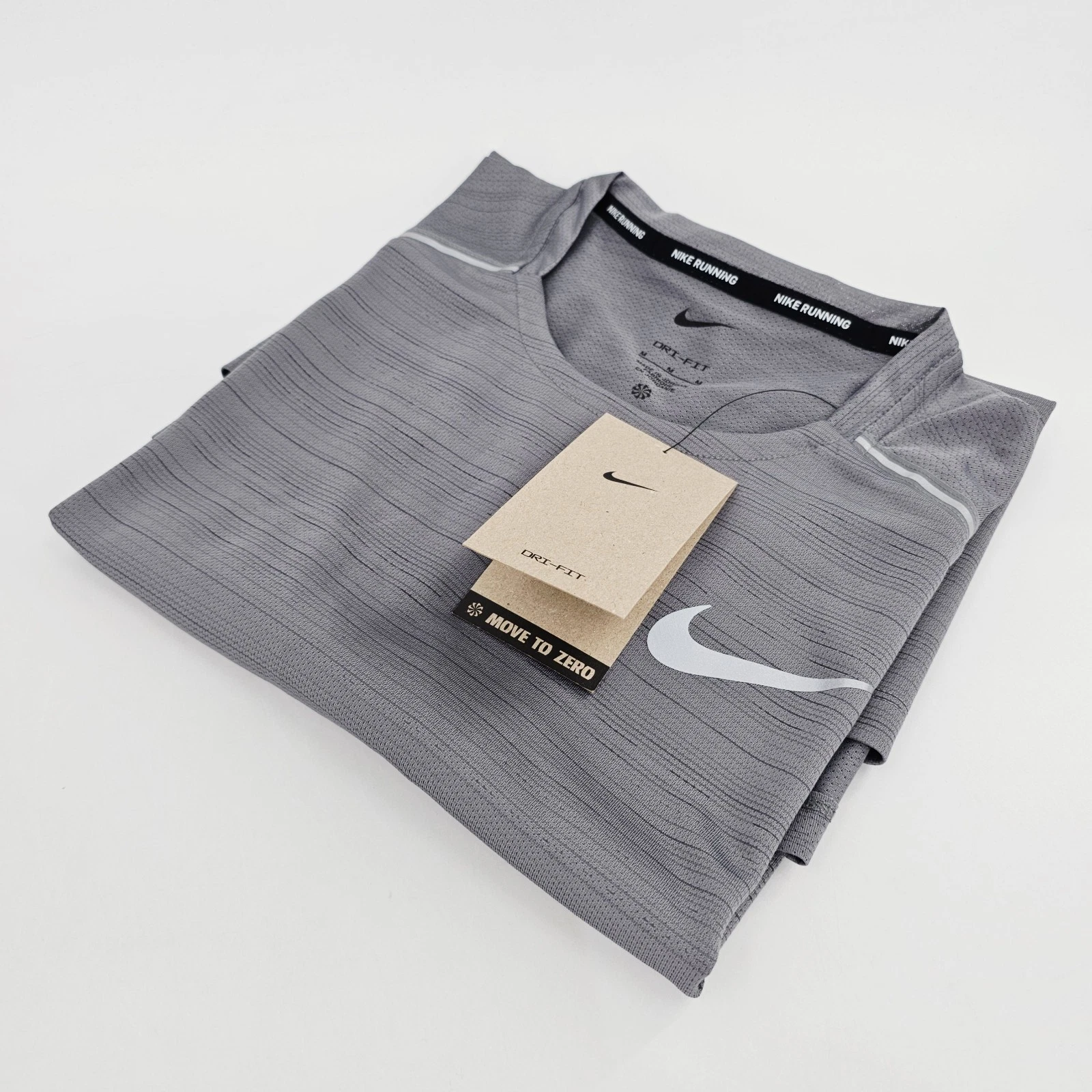 Nike Dri-Fit Running Miler T-shirt Mens MEDIUM M Smoke Grey Active Top NEW