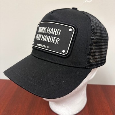 John Hatter Work Hard Play Harder Trucker Hat Adjustable Snapback NWT $49