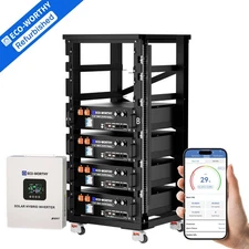 ECO-WORTHY Home Backup Power 4Pack 48V 100Ah Battery+5KW 48V Off-grid Inverter