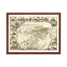 Old Map of Santa Barbara, CA 1898 - Vintage Santa Barbara Ca