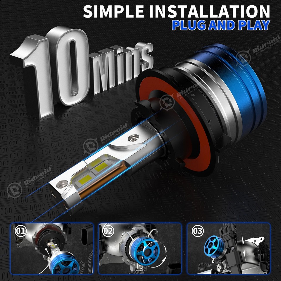 4-Piece LED Headlight Hi/Lo + Fog Light Combo For Ford F-150 2004-2014 – 6000K Cool White