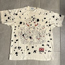 VTG 90s 101 Dalmatians Walt Disney Dogs All Over Print Character Fashions USA L