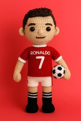 Cristiano Ronaldo Man Utd Al Nassr Portugal Football Kit Knitted Patterns 25cm