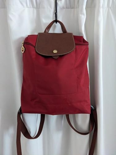 Longchamp LE PLIAGE SACS À DOS Rot Rucksack Medium Tasche Handtasche Zip Top Classic