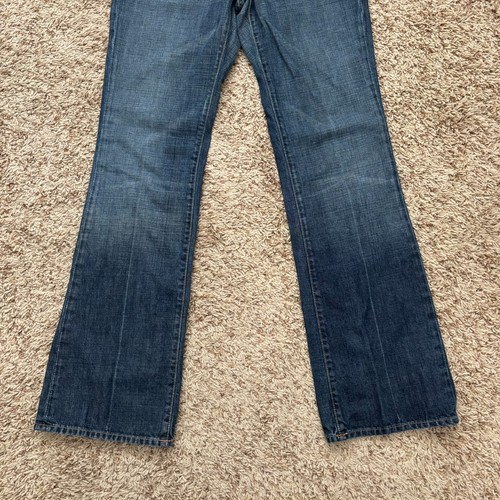 7 For All Man Kind Jeans Donna 29 Blu Denim Stivaletto Taglio 100% Cotone Made USA - Foto 6 di 13