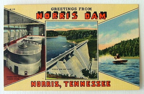 GRUSS AUS NORRIS DAM NORRIS TENNESSEE POSTKARTE #6t5y6 - Bild 1 von 2