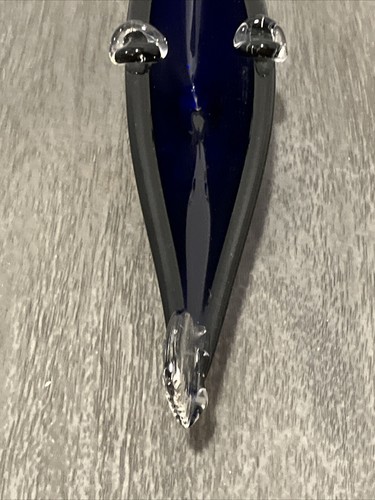 Vintage Murano Hand blown Glass Venetian Gondola Boat Cobalt Blue Dish Ashtray - Picture 5 of 11