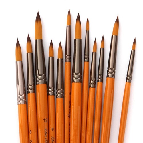 Set 12 pz/confezione pennelli pittura arte pennello per acrilico olio acquerello - Foto 7 di 7