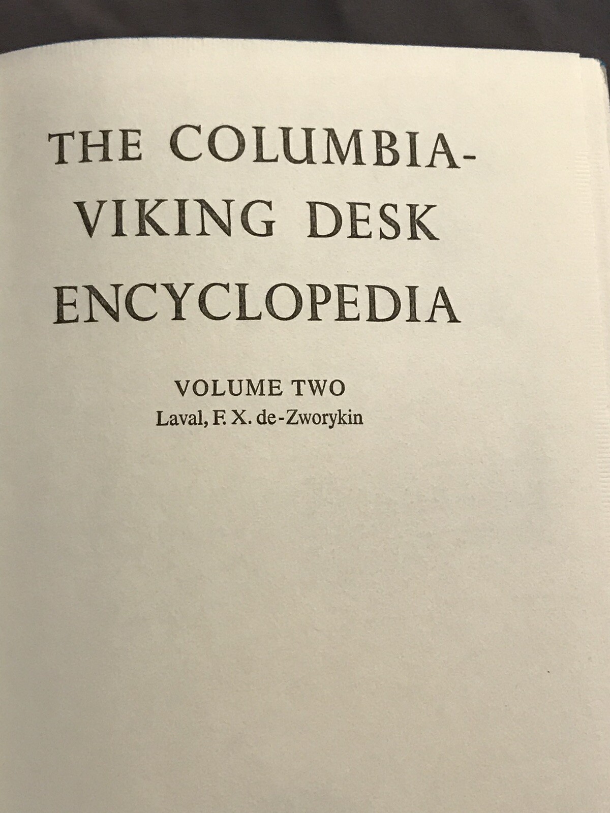 The Columbia Viking Desk Encyclopedia 3rd Edition Volume 2 1968