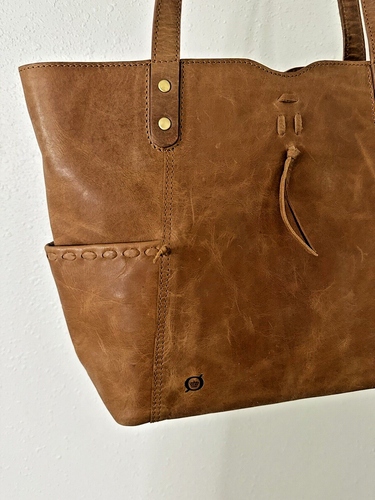 Born Brown Leather Purse Tote Shopper Hang Fob Multi Pocket Sturdy - Picture 6 of 17