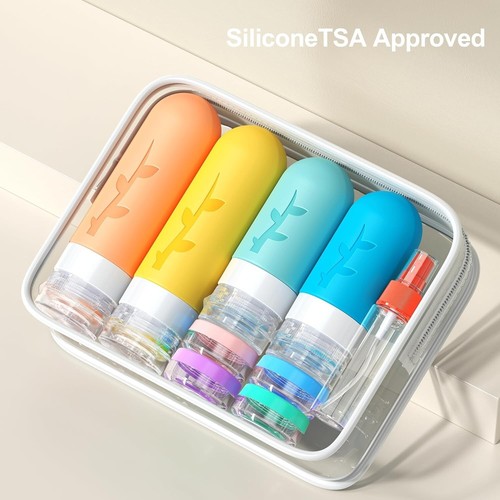 Compact 18 Pack Travel Bottles - TSA Approved Silicone Containers for Toiletries - Picture 4 of 8
