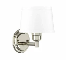 Park Harbor Worthington Polished Nickel 10" Tall Single-Light Bathroom Fixture