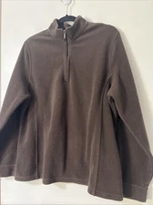 L.L. Bean XL Quarter-Zip Polartec Fleece Brown Pullover Mock Neck Top