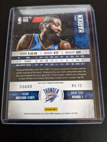 2012-13 Panini Threads Oklahoma City Thunder PACK FRESH MINT #100 James Harden - Picture 2 of 2