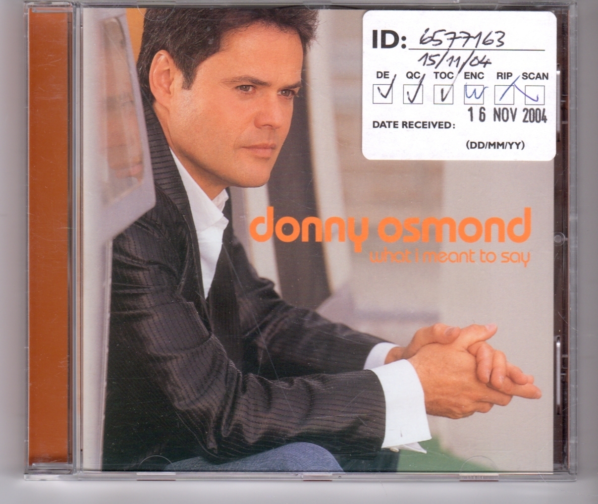 (HH179) Donny Osmond, What I Meant To Say - 2004 CD